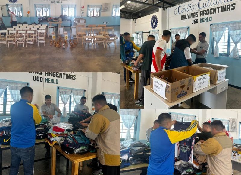Internos de una cárcel de Merlo enviaron más de 700 prendas para penitenciarios de Bahía Blanca